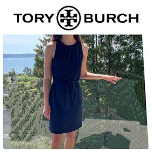 Tory Burch Navy Blue Tie Waist Dress Size xs